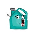 Crazy internet meme illustration of green plastic bottle of motor oil