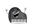 Crying internet meme illustration of piano keys