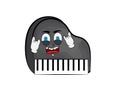 Punk cartoon illustration of piano keys