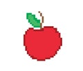 Red apple pixelated fruit graphic illustration