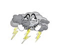 Comic internet meme illustration of Cloud with thunder