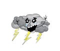 Crying internet meme illustration of Cloud with thunder