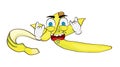 Punk cartoon illustration of Banana peel