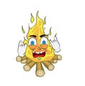 Punk cartoon illustration of fire place