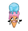Happy internet meme illustration of Melting ice cream Royalty Free Stock Photo