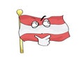 Curious internet meme illustration of Austria flag