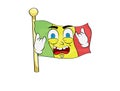 Punk cartoon illustration of Mali flag