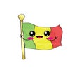 Cute cartoon illustration of Mali flag