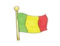 cartoon illustration of Mali flag