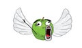 Crazy internet meme illustration of Apple with wings