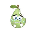 Crying cartoon illustration of Bitten pear Royalty Free Stock Photo
