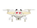 Cute cartoon illustration of drone