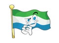 Evil cartoon illustration of Siera Leone flag