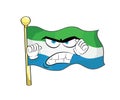 Angry cartoon illustration of Siera Leone flag