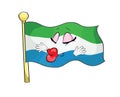 kissing cartoon illustration of Siera Leone flag