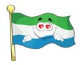 Cute cartoon illustration of Siera Leone flag