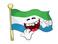 Laughing cartoon illustration of Siera Leone flag