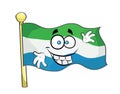 happy cartoon illustration of Siera Leone flag