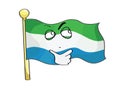 Curious internet meme illustration of Siera Leone flag