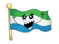 Crying internet meme illustration of Siera Leone flag