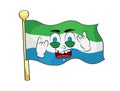 Punk cartoon illustration of Siera Leone flag