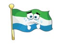 Crying cartoon illustration of Siera Leone flag
