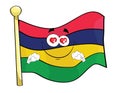 Cute cartoon illustration of Mauritius flag