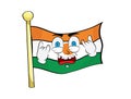 Punk cartoon illustration of Niger flag