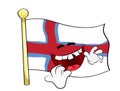 Laughing cartoon illustration of Faroe islands