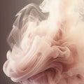 veil of pastel-colored smoke delicately floats against a pristine white backdrop
