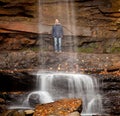 Veil of water over Cucumber Falls