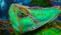 The veiled chameleon, cone-head (Chamaeleo calyptratus