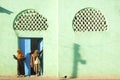 Veiled girls by mosque in harar ethiopia