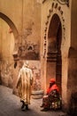 Veiled old woman. Marrakesh. Morocco Royalty Free Stock Photo