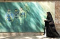 Veiled woman in teheran iran Royalty Free Stock Photo