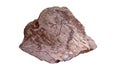 Veined pink rock isolated on white background.