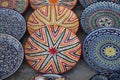 Decorated plates with uzbekistan national ornament