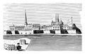 Veiw of Montreal in 1760 vintage illustration Royalty Free Stock Photo