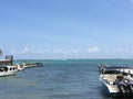 Docks, boats of San Pedro, Ambergris Caye Belize Royalty Free Stock Photo