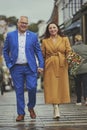 Vejle, Denmark, October 26, 2023: Couple in love walking in the city