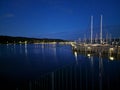 Vejle harbor at night Royalty Free Stock Photo