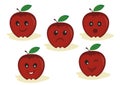 Vektor apple emoticons cute Royalty Free Stock Photo