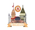 Vektor modern illustration Istanbul symbols