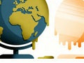 Melting Globe Illustration Climate Change Concept Royalty Free Stock Photo
