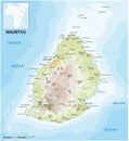 Vektor road map of the island state of Mauritius in the Indian Ocean