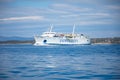 Vela Luka, Croatia - 29.03.2021: Jadrolinija's Ferry boat Bartol Kasic on it's regular route from island Silba to Olib Royalty Free Stock Photo