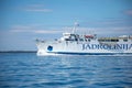 Vela Luka, Croatia - 29.03.2021: Jadrolinija's Ferry boat Bartol Kasic on it's regular route from island Silba to Olib Royalty Free Stock Photo