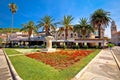 Vela Luka on Korcula island palm waterfront view Royalty Free Stock Photo