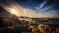 Vela rock at Portonovo beach