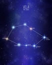 Vela the sails constellation on a starry space background Royalty Free Stock Photo